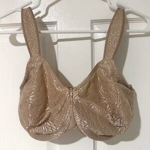 Wacoal 32G Awareness Underwire Bra 855367 Tan Lace Full Coverage